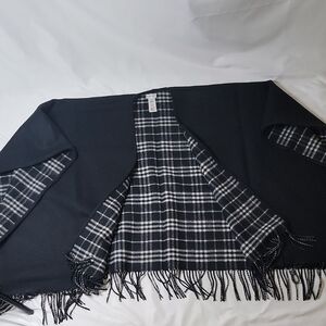 Burberry Black Cape/Poncho with Black & White Plaid Lining